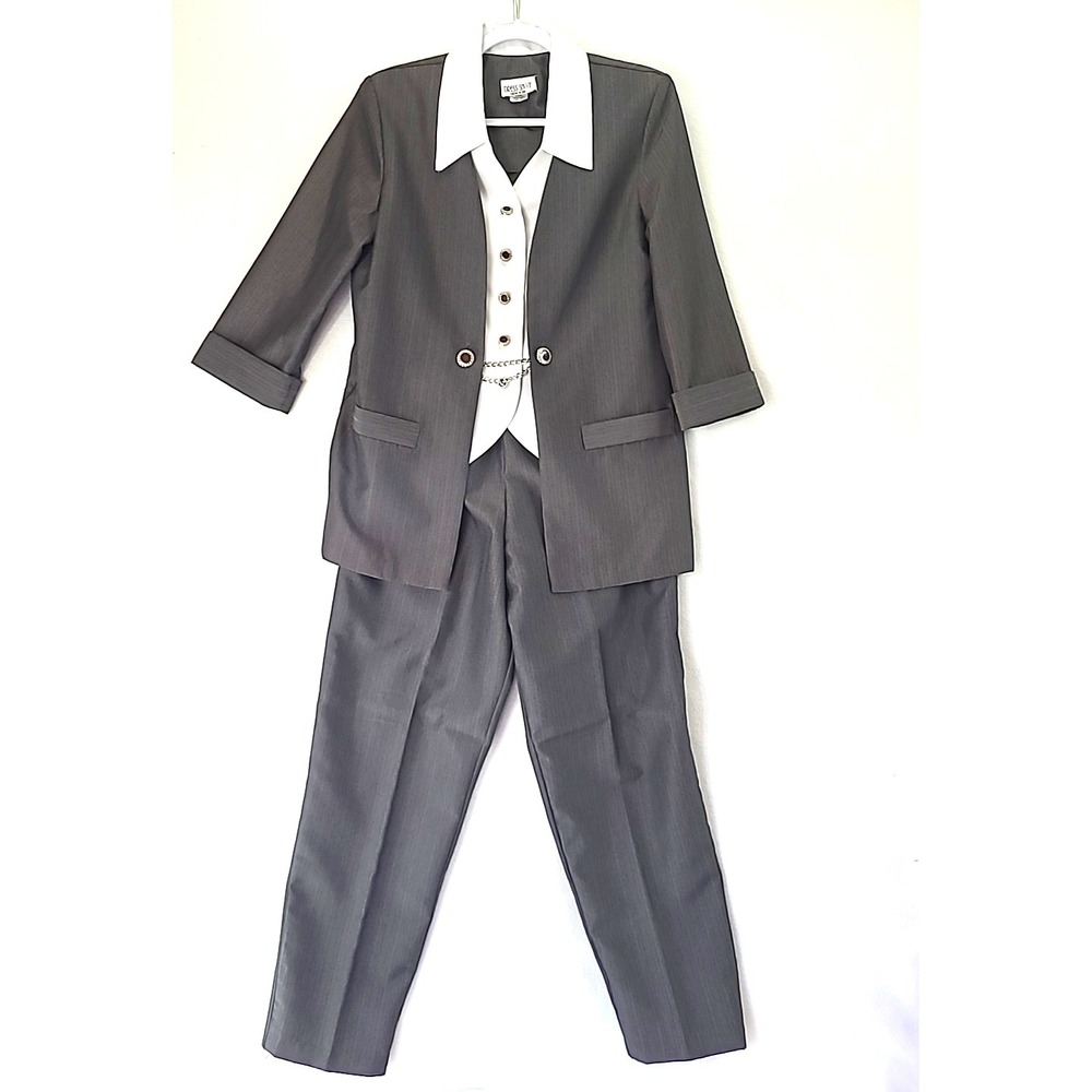 Womens Vintage Business Suit Shirt Inset Lightweight Dress savvy New York Sz 12P
